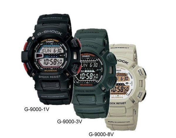 casio 卡西欧 g-shock mudman 泥人系列 g-9000-1v 男士腕表