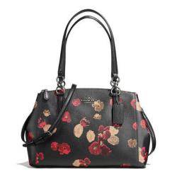 CH 蔻驰 F56469 新款女士大号黑底印花花卉图