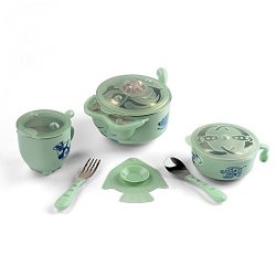 babycare 儿童注水保温碗套装 宝宝训练五件套餐具 (双色可选) 119元