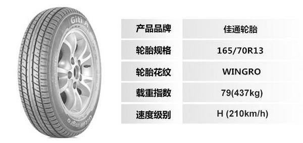 佳通轮胎(giti)165/70r13 79h wingro 111元