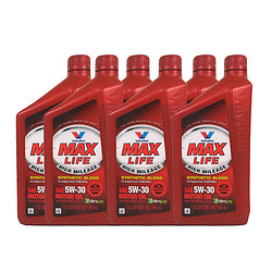 亚马逊valvoline 胜牌星冠汽车润滑油5w-30合成机油sn 946ml*6 224元