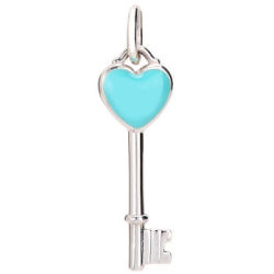 TIFFANY & Co 蒂芙尼 TIFFANY KEYS系列 24466841 蓝珐琅心形钥匙吊坠+凑单品