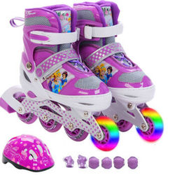 迪士尼(Disney)溜冰鞋儿童全套装轮滑鞋男女可