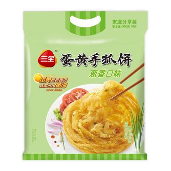 限地区：三全 蛋黄手抓饼 葱香口味 800g（10片） *2件