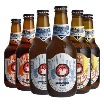 常陆野猫头鹰（Hitachino Nest）（白*2/拉格*2/IPA*2） 精酿啤酒 组合装330ml*6瓶