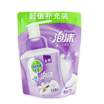 滴露Dettol 泡沫抑菌洗手液 兰花香沁 补充袋装 225ml